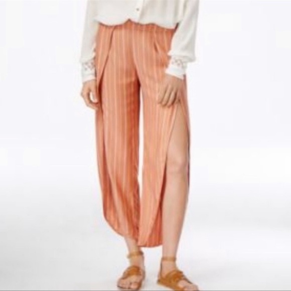 Free People Pants - FREE PEOPLE PANTS ROSEMARY STRIPED OPEN
LEG PANTS